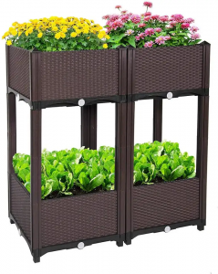 Повеќекратни комбинации Вертикална градина со подигнат кревет подигнати жардинери за одгледување зеленчук Контејнер кутија за садење за двор