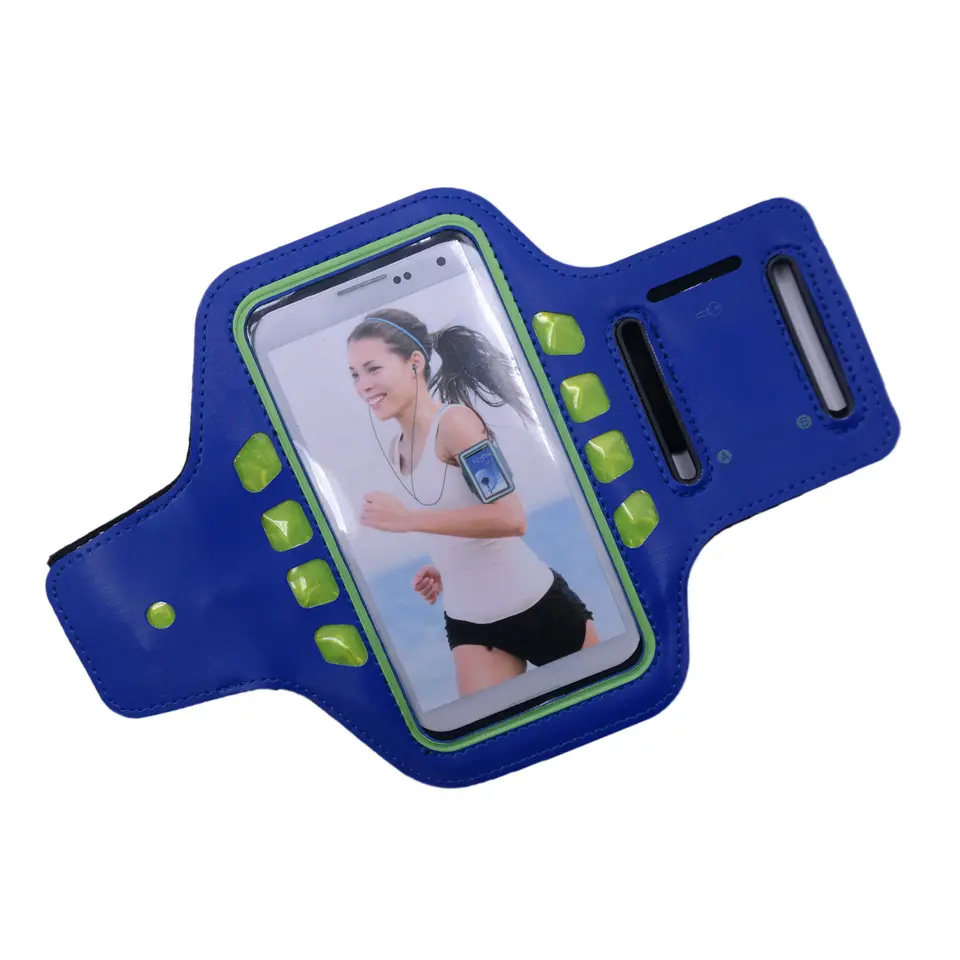 Logotipo personalizado Unisex, venta al por mayor, bolsa deportiva para teléfono móvil, brazalete reflectante de seguridad, brazalete deportivo Led para correr
