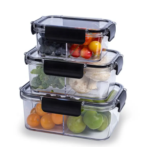 Cutie de prânz pentru alimente, etanșă, etanșă, din plastic, pentru bucătărie, cu 1 ~ 3 compartimente