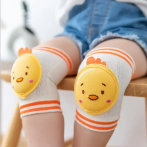 drăguț pereche de desene animate din bumbac încălzitoare anti-alunecare pentru picioare siguranța copiilor bebeluși târându-se din desene animate suport pentru genunchi mâneci pentru bab