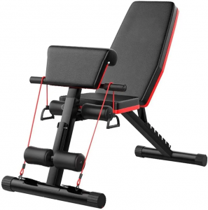 Adjustable dumbbell weight stool nga adunay foldable stool