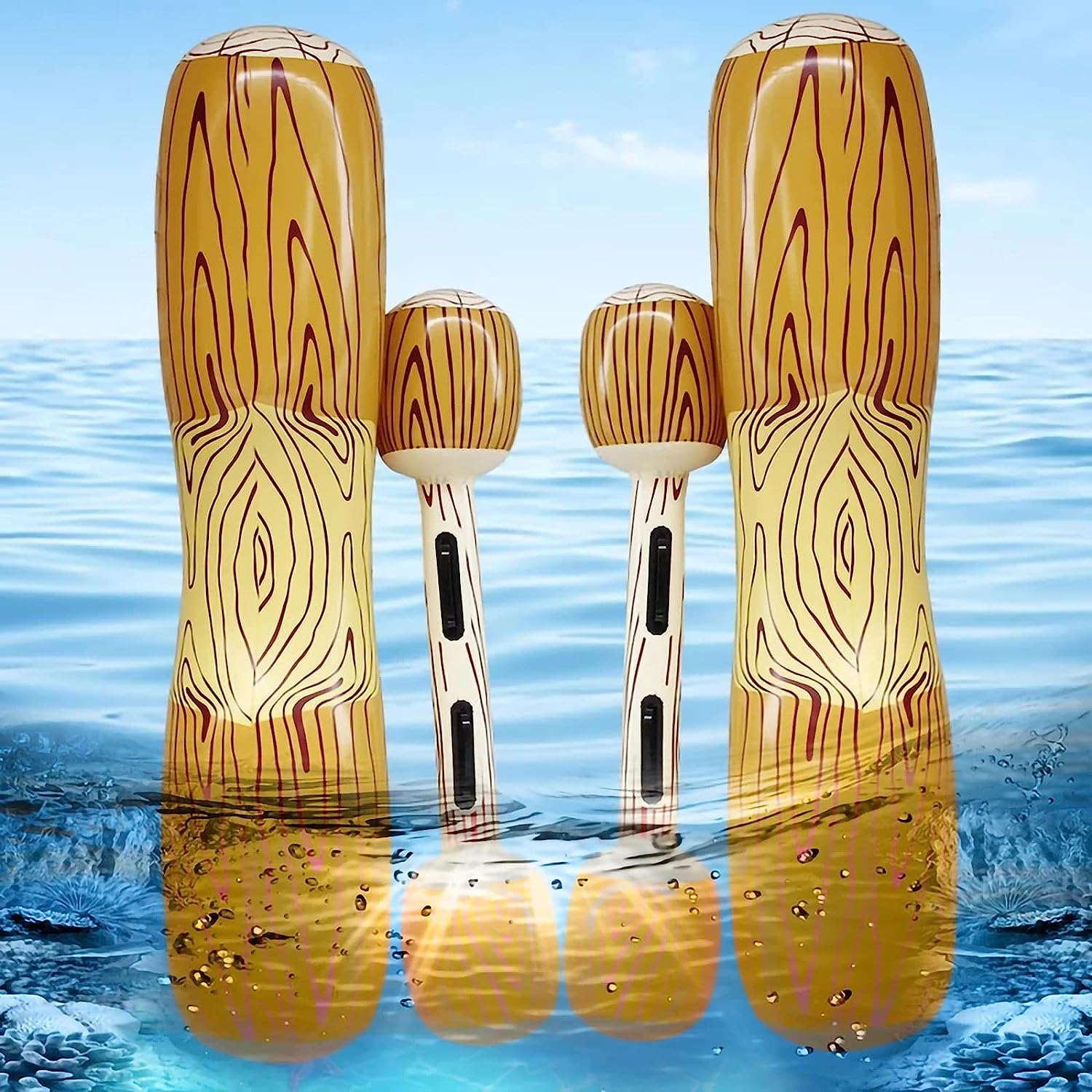 ສະນຸກເກີ Pontoon Boat Battle Log Drift, Inflatable Pool Pontoon Boat Row Toys