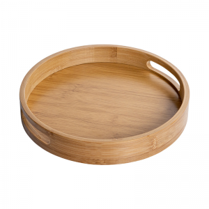 Бамбукова тава по поръчка, креативен японски стил за печене бинаурална преносима кръгла тава за чай