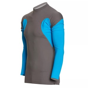 Høykvalitets kompresjonssportsklær Kort svømmetur med fullermet rash guard solbeskyttelsesskjorter for menn