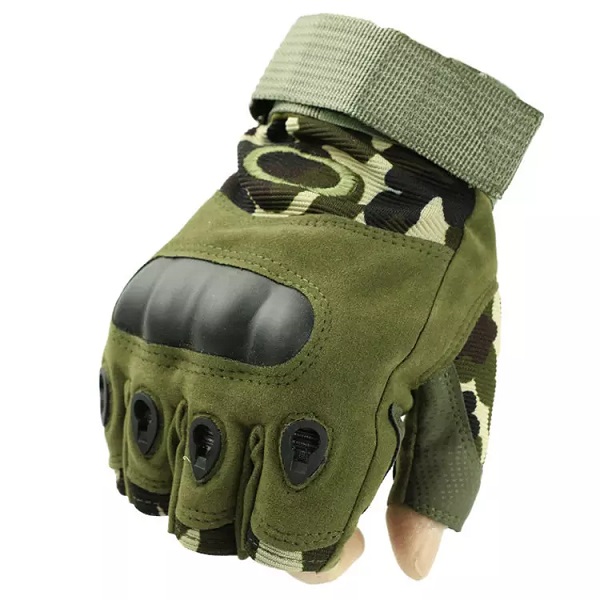 Sa stock blangko nga camouflage tactical riding sport half finger men gloves