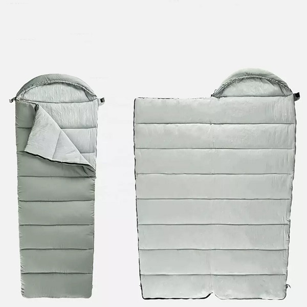 ขายปลีกถุงนอนกลางแจ้งที่อบอุ่นตั้งแคมป์ถุงนอนฤดูหนาวในการออกแบบซองจดหมายพร้อมถุงนอนผ้าห่มคลุมด้วยผ้า