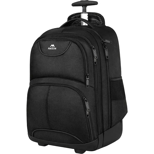 Lehilahy vehivavy tsy tantera-drano Rolling Trolley Black Laptop Backpack Polyester Mitondra BagPack OEM Travel Backpack