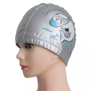 Hotsale Extra large protect ear ironman print pu badehætte swimmingpool cap