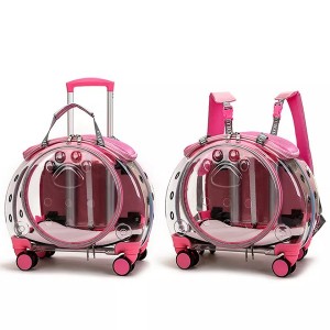 Fashion Hoopet Pink Portable Clear View Trolley Dog Cat House Саяхаттау рюкзактары Pet Carrier