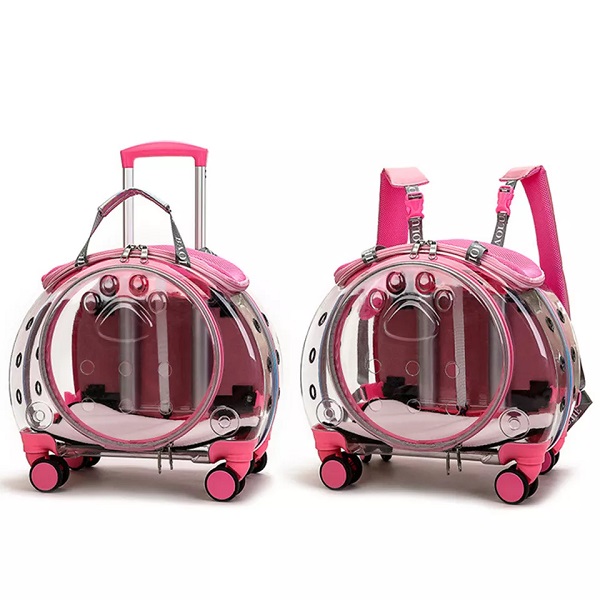 Moda Hoopet Pushti Portativ Clear View Trolley Dog Cat House Travel Backpack Pet Carrier