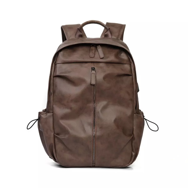 2022 Bag-ong Brand Bag Custom Travel Knapsack 15 Pulgada Dako nga Kapasidad PU Leather Laptop Backpack Uban sa USB Charge Port