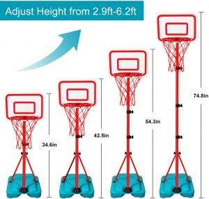Lojë me grupe basketbolli për fëmijë Zgjedhja më e mirë, mini basketbolli i rregullueshëm me mbajtës