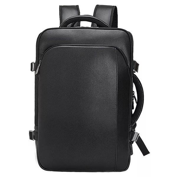 TIDING luxus újdonság divatos fekete nagy kapacitású USB utazási táska kabrió valódi bőr hátizsák férfiaknak