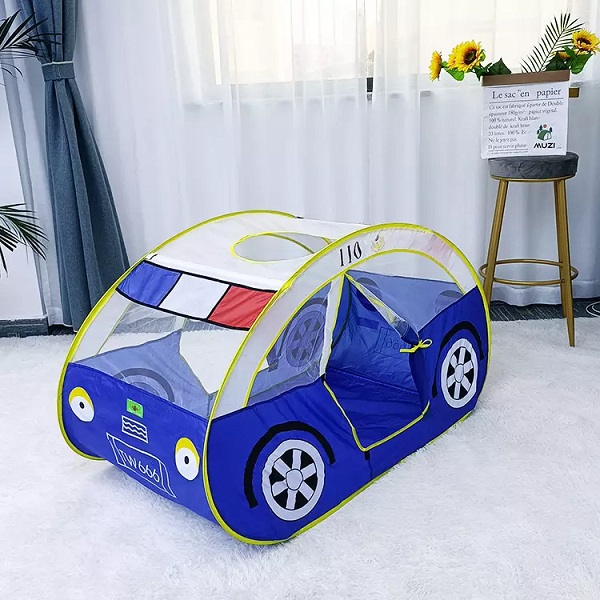 Odm Tenda Anak-Anak Kereta Polis Lipat Portable Kids Play House Indoor Outdoor Khemah