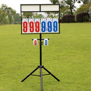 Scorekeeper แบบแมนนวลพร้อมขาตั้งแบบปรับได้ Sports Baseball Basketball Scoreboard แบบแมนนวล