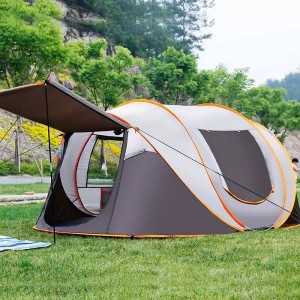 Produsen Grosir 3-8 Orang Tahan Air Fiberglass Ringan Pop Up Tenda Berkemah Otomatis Luar Ruangan untuk Hiking