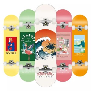 Shitje e nxehtë Amazon Cruiser Skate Board me rrotë PU elastike të lartë për të rritur adoleshentë të rritur dhe fëmijë Skateboards prej druri panje