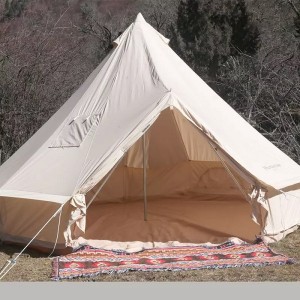 5M Glamping Luxury Cotton Canvas Bell Tent Waterproof Camping Tent Panlabas na LargeFamily Camping Tent