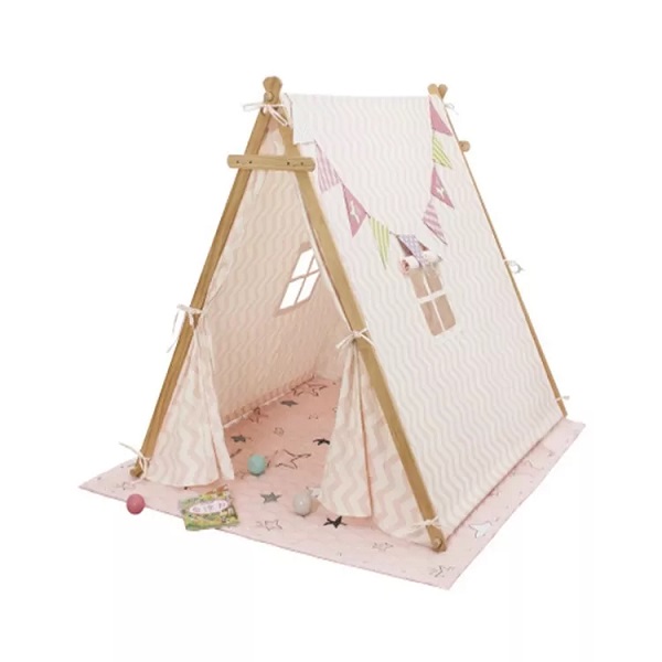 Square Top Canvas Play House Indian Teepee tent indoor ສໍາລັບເດັກນ້ອຍ