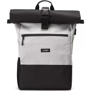 Заказлы кара басма дизайны Хатын-кызлар Rolltop рюкзакларын очраклы спорт ноутбук рюкзакларын эшкәрттеләр