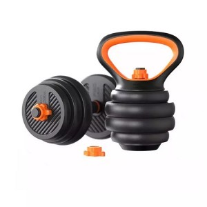 6-in-1-Set, multifunktionale, verstellbare Hantel, Zement-Kettlebell-Set, 10–40 kg, Fitnessstudio, Fitness-Hanteln