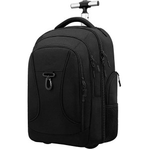 Wheels Rolling Backpack Travel Metsi Resistant Khoebo e kholo e bilikang e nang le mabili e Fits 17.3 inch Laptop Backpack