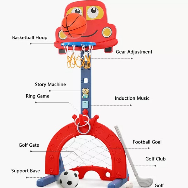 Il mini porta canestro da basket per sport indoor di alta qualità per bambini, scatola di giocattoli per bambini, può sollevare il supporto da basket in plastica per bambini