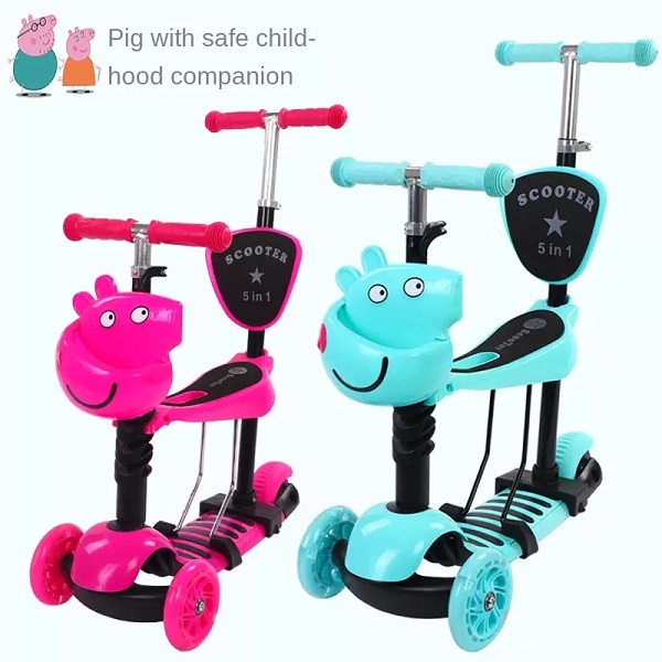 Велепродаја Популарни мултифункционални мини 5 у 1 дечији скутер са 3 точка дечији скутер за стопала
