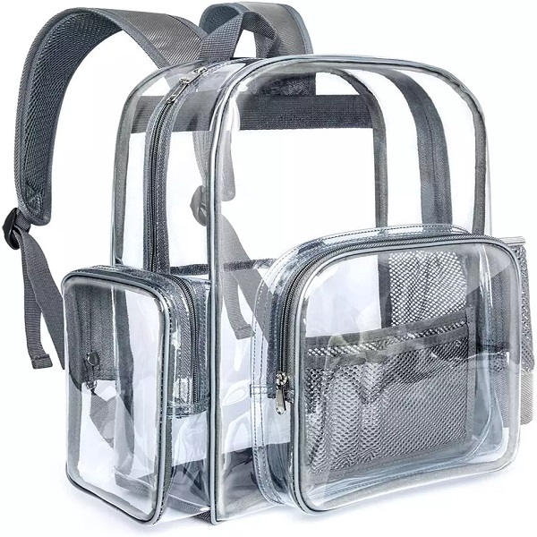 Clear Backpack Loj Loj Clear Hnyav Lub Hnab Nrog Reinforced Straps Transparent Travel Backpack