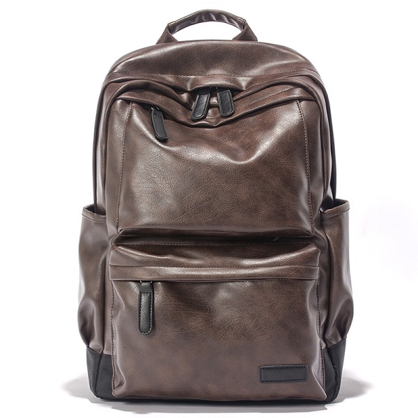 Wholesale bag-ong fashion designer leather men's backpack retro casual computer travel backpack pu school bag