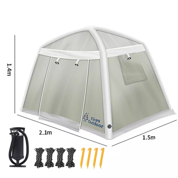Khemah kembung untuk 1-3 orang dengan hujan pekat bersalut perak ringan yang mudah dibuka dan khemah kalis angin berkhemah di luar