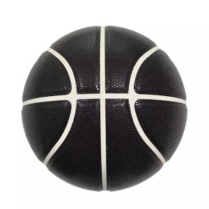 Olcsó nagykereskedés logó nélkül fekete kompozit PU bőr sima gumilabda fekete kosárlabda kiváló minőségű kosárlabda