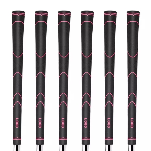 Empuñaduras de golf estándar de alta calidade. Empuñaduras de palos de golf negras de tamaño mediano OEM, logotipo personalizado, empuñadura de goma de golf antideslizante