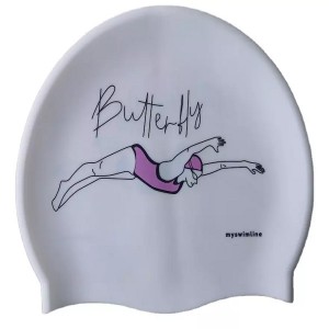 OEM Customized Printed Logo Brand Conveniable Seamless Silicone Swimming Cap