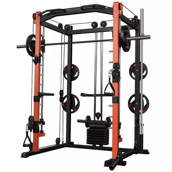 Commercial Smith Machine Strength Training Cage Squat Rack Home Gym Station System Bakeng sa ho phahamisa boima le ho aha 'mele.