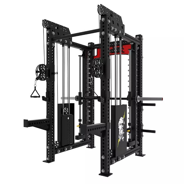 Heavy Duty Power Cage, Gym Commercial Power Rack With Optional Lat Pull-down Attachment, Thepa ea Gym ea Lehae