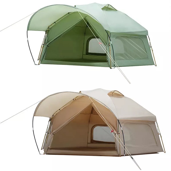 Tenda Berkemah Katak Tenda Dua Lapis Tahan Hujan Tenda Kemah Mewah Lampu Lipat Portabel Heksagonal Otomatis