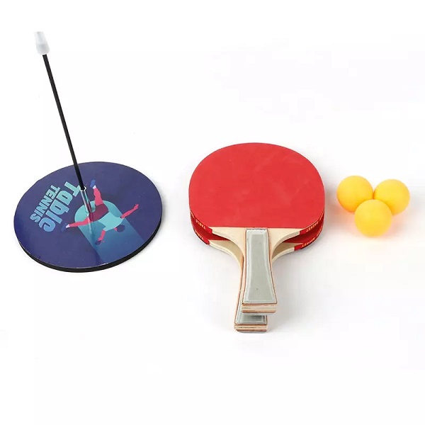 Set Raket Ping Pong Mainan Peralatan Latihan Ping Pong dengan Aci Lembut Elastik