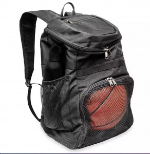 Futbol topu idman zalı, açıq havada, səyahət üçün top bölməli idman çantası ilə basketbol sırt çantası