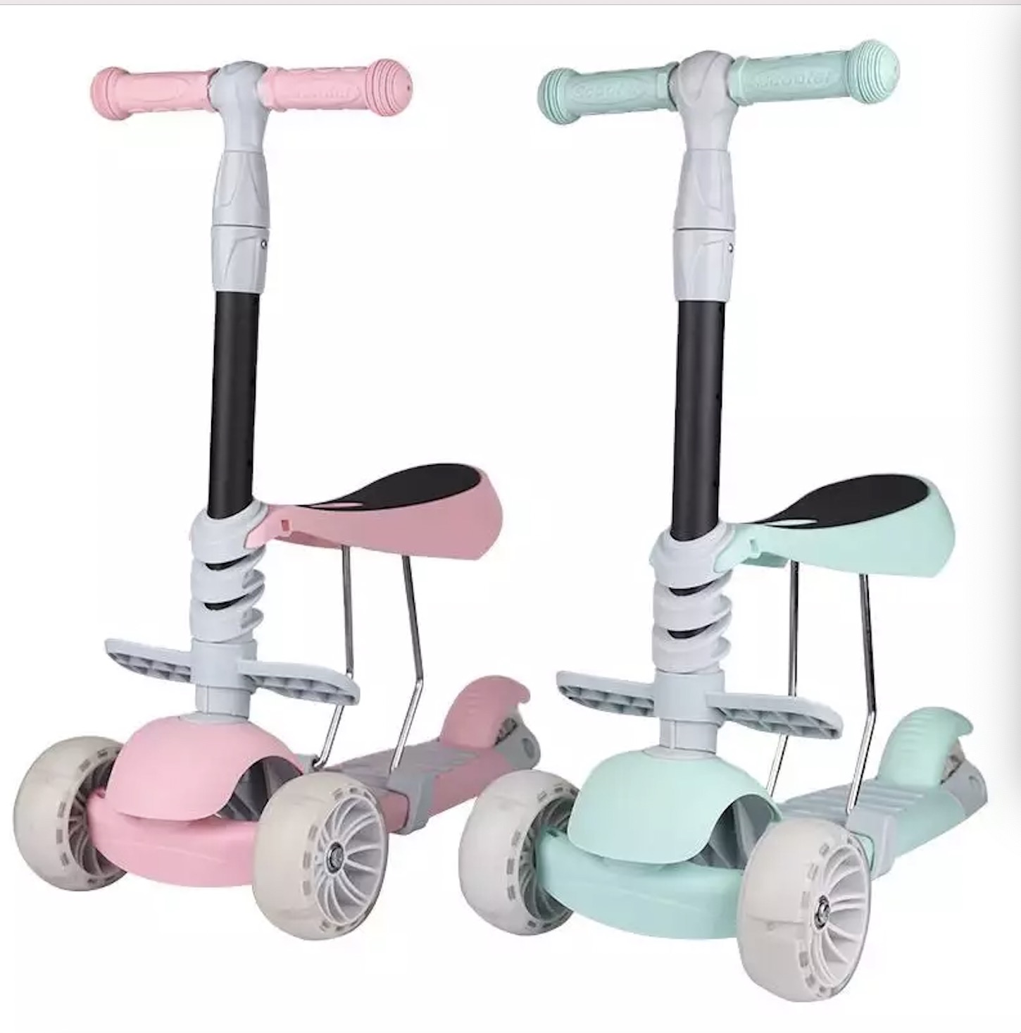 3-ühes kokkupandav tõukeratas lastele jalgrattaga tasakaaluliikur Laste mänguasi 3-ühes laste tõukeratas, 3-rattaline istmega laste tõukeratas