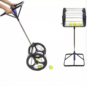 Club de tenis Práctico almacenamento de pelotas de tenis Selector de tolva portátil con rodas