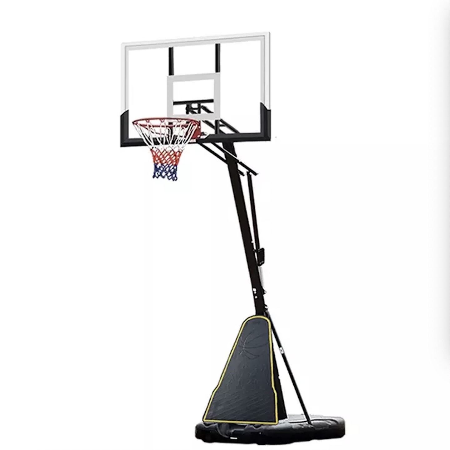 54 дюймдук такта Температураланган айнек Данк баскетбол алкагы Баскетбол стенд 5v5 мелдеш Көчө баскетболу Сыртта кыймылдуу