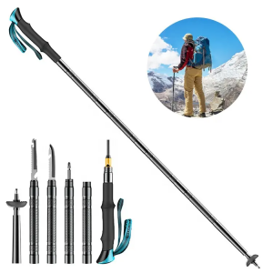 Aluminium e Kolohang ea Multifunctional Tactical Trekking Survival Pole Tactical Walking Stick