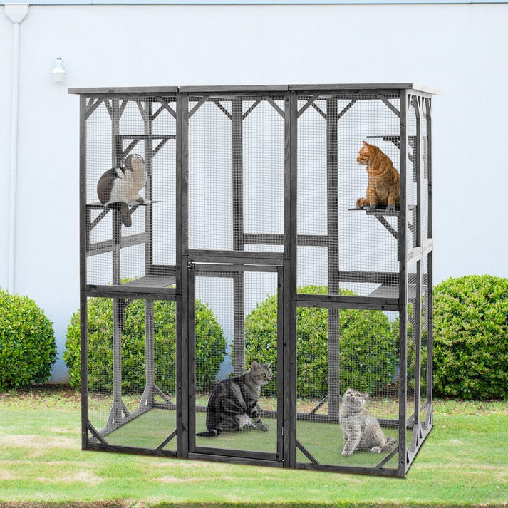 US-PE1001GY PULUOMIS Cat House Catio Amgaead8