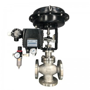 stainless steel pneumatic 3 way mixing/diverting regulating valve