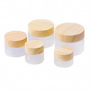 OEM/ODM Factory Best Cream Jar Supplier - 30g Environmental Bamboo Lid Frosted Glass Cream Jar &...