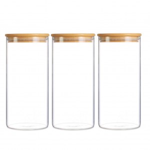Fast delivery Mason Jar - Straight Glass Storage Jar, Glass Food Jar with Bamboo Lid –  Hoyer