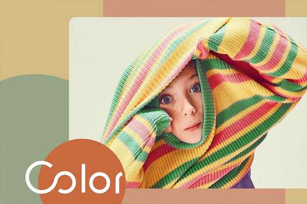 Tendência de cores do suéter infantil