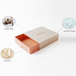 Kuti sirtare e paketimit të kozmetikës me fjongo bizhuteri kartoni me rrëshqitje për dhurata