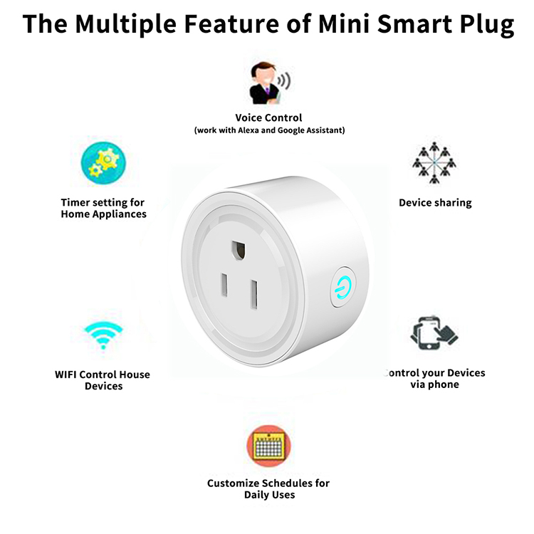 220V trådløs Smart Power Plug Mini WiFi Smart Plug Socket